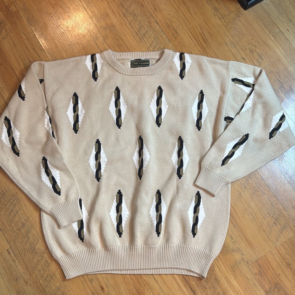 VTG Croft & Barrow Sweater Cream Sz XL Men’s
